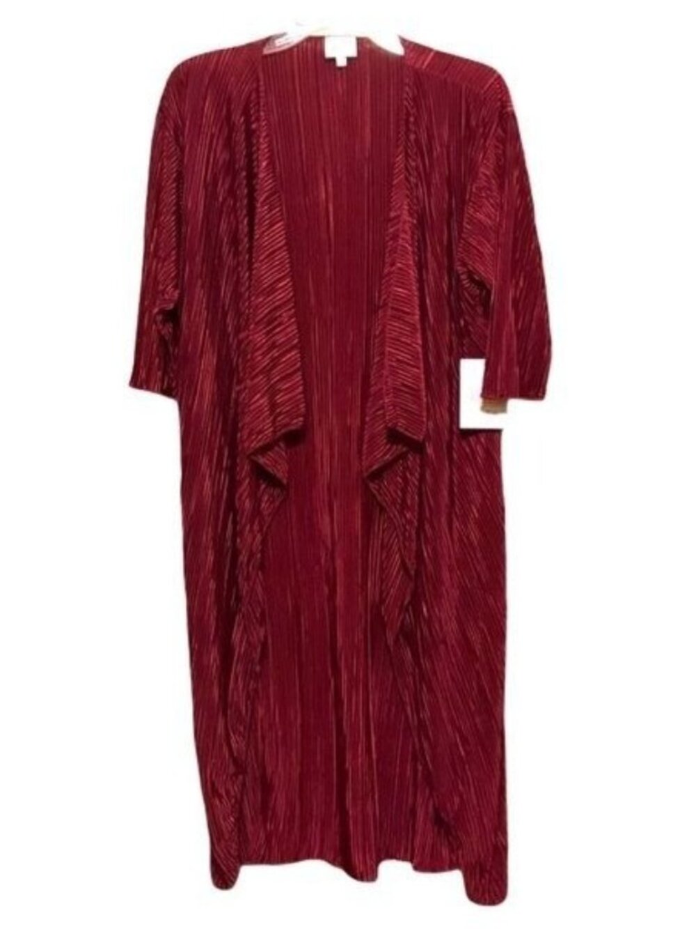 LuLaRroe Shirley Kimono Burgundy Crinkle Accordion Pleat Cardigan Size S